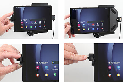 Brodit Fahrzeug-Dock für Samsung Galaxy Tab A9 (SM‑X110/SM‑X115) – abschliessbar, mit Ladeanschluss (USB‑C/USB)