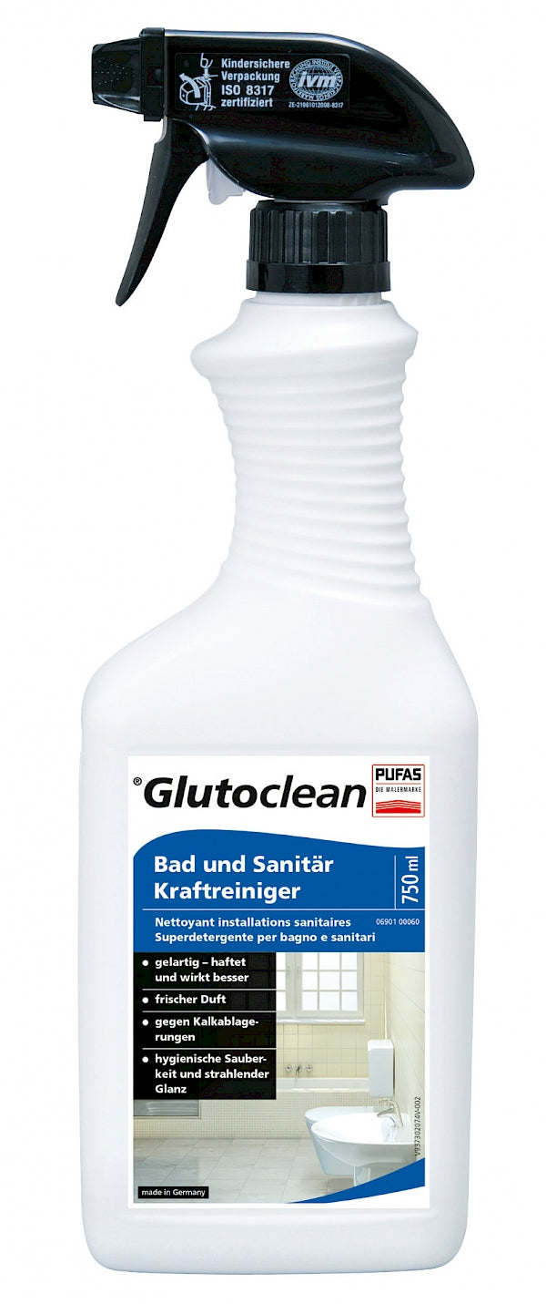 Glutoclean Bad-/Kalkreiniger für Bad/Sanitär – Flüssigkeit, Kanister – 750 ml