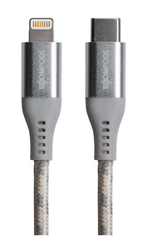 Boompods Kabel – Lightning auf USB-C 1,5 m, 18 W, geflochten, Titan – für iPhone/iPad