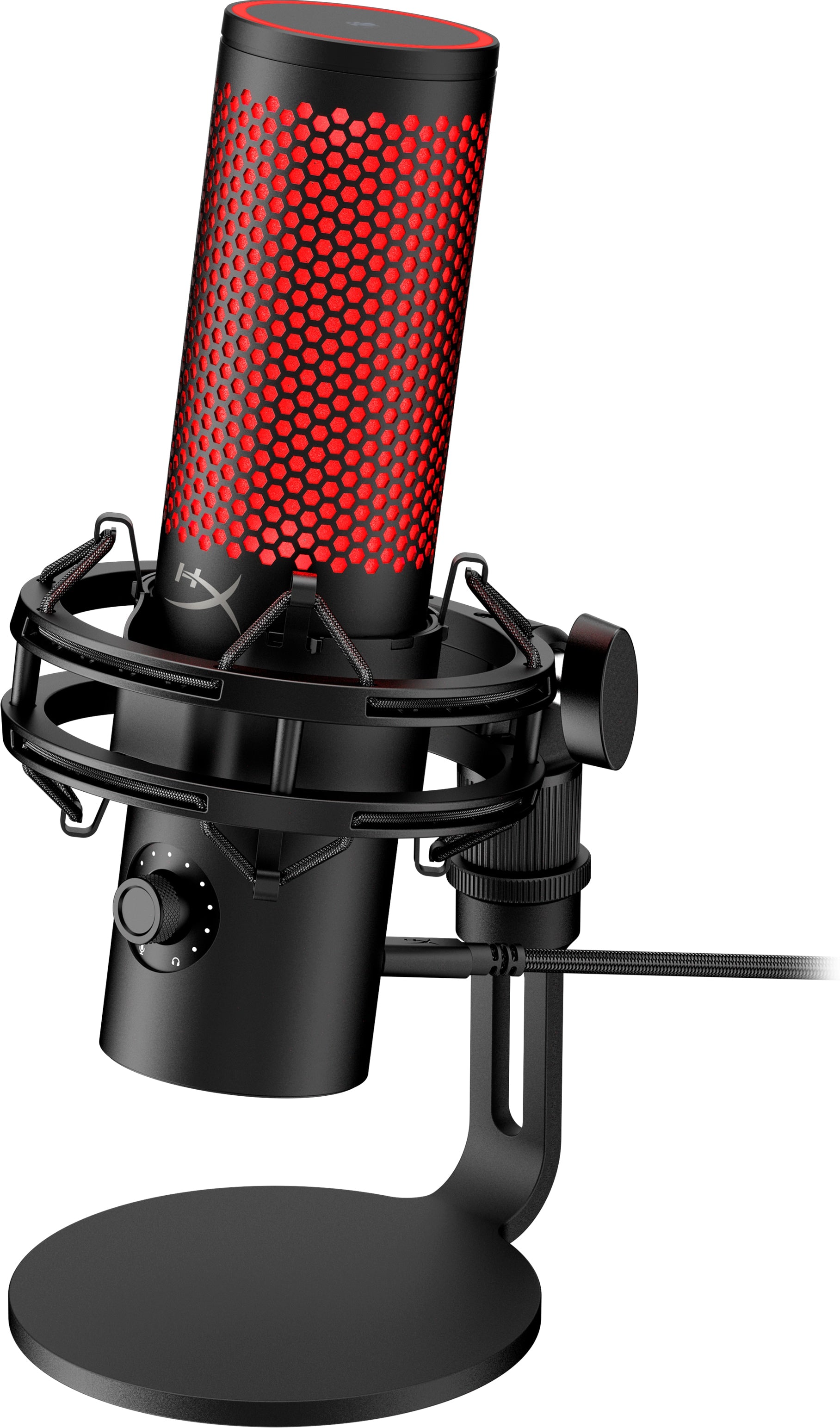 HyperX QuadCast 2 Tischmikrofon – USB-A/3,5 mm Klinke, Niere, 24 Bit/96 kHz – Schwarz