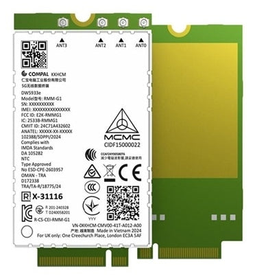 DELL DW5933E – 5G WWAN-Modul (M.2 3052), bis 4,67 Gbit/s, für ausgewählte Dell-Laptops