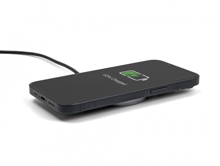 DeLOCK Kabelloses Ladepad 15 W – Qi, Schnellladung – für Smartphone, Smartwatch – Schwarz
