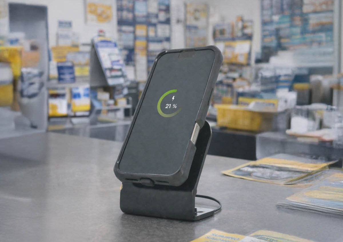 Mobilis ENERGIA DOCK Lade-/Daten-Cradle – Schreibtisch, USB-C – für ENERGIA MOBILE Dongle – Schwarz