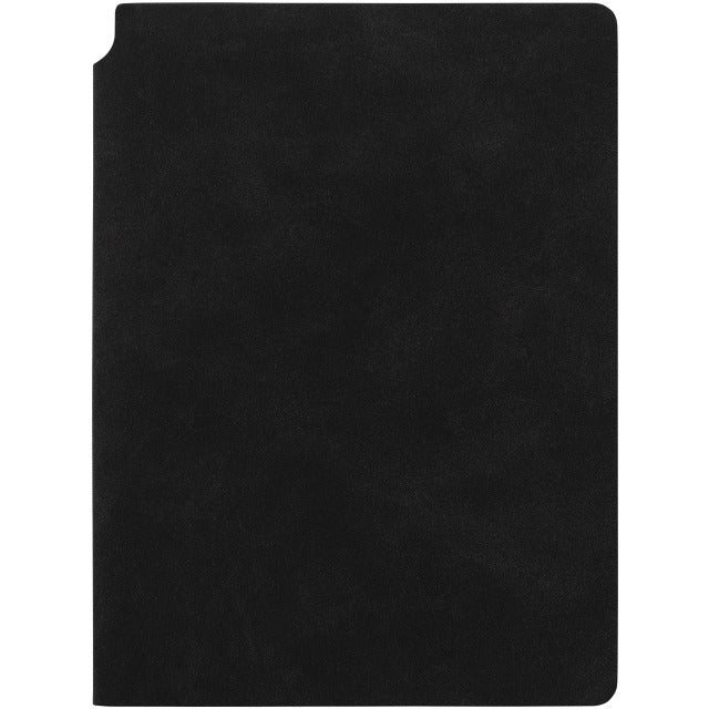 Kolma Smooth Notizbuch – A5 – liniert – 144 Blatt – 80 g/m² – Stiftschlaufe, Einstecktasche – schwarz