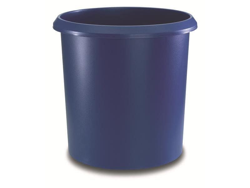 Laufer Papierkorb – 18 l – Kunststoff, rund – blau