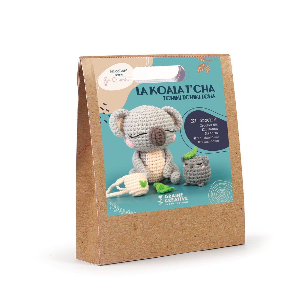 GRAINE CREATIVE Amigurumi Kit GC-420234 – Strickset für Kinder – Koala – Mehrfarbig – ab 3 Jahren