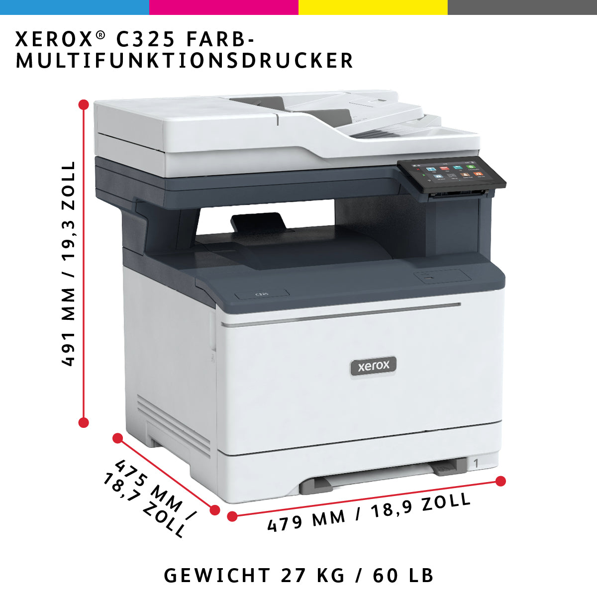 Xerox C325 – Farbiger Laser-MFP A4, 4-in-1 – WLAN – Duplex – 33 Seiten/Min S/W, 33 Seiten/Min Farbe