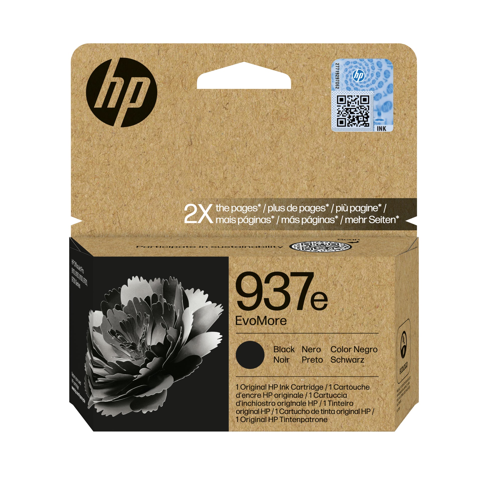 HP 937EXL Schwarz Tintenpatrone (Original) – 2'500 Seiten – für HP 937e