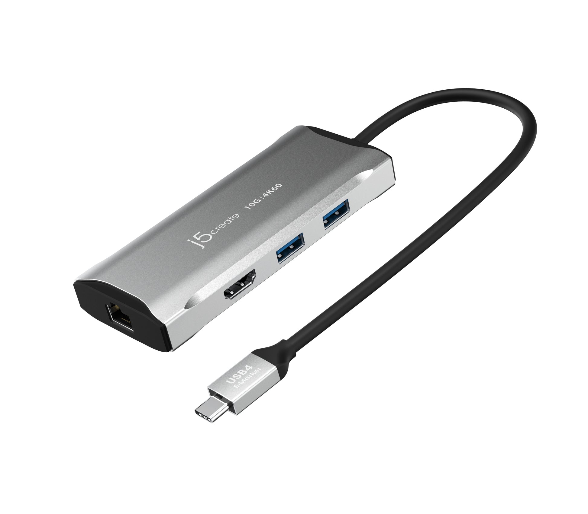 j5create JCD392-N Multiport-Adapter – USB-C, 1× HDMI, 2× USB-A, 100 W PD, GbE, für Windows/Mac
