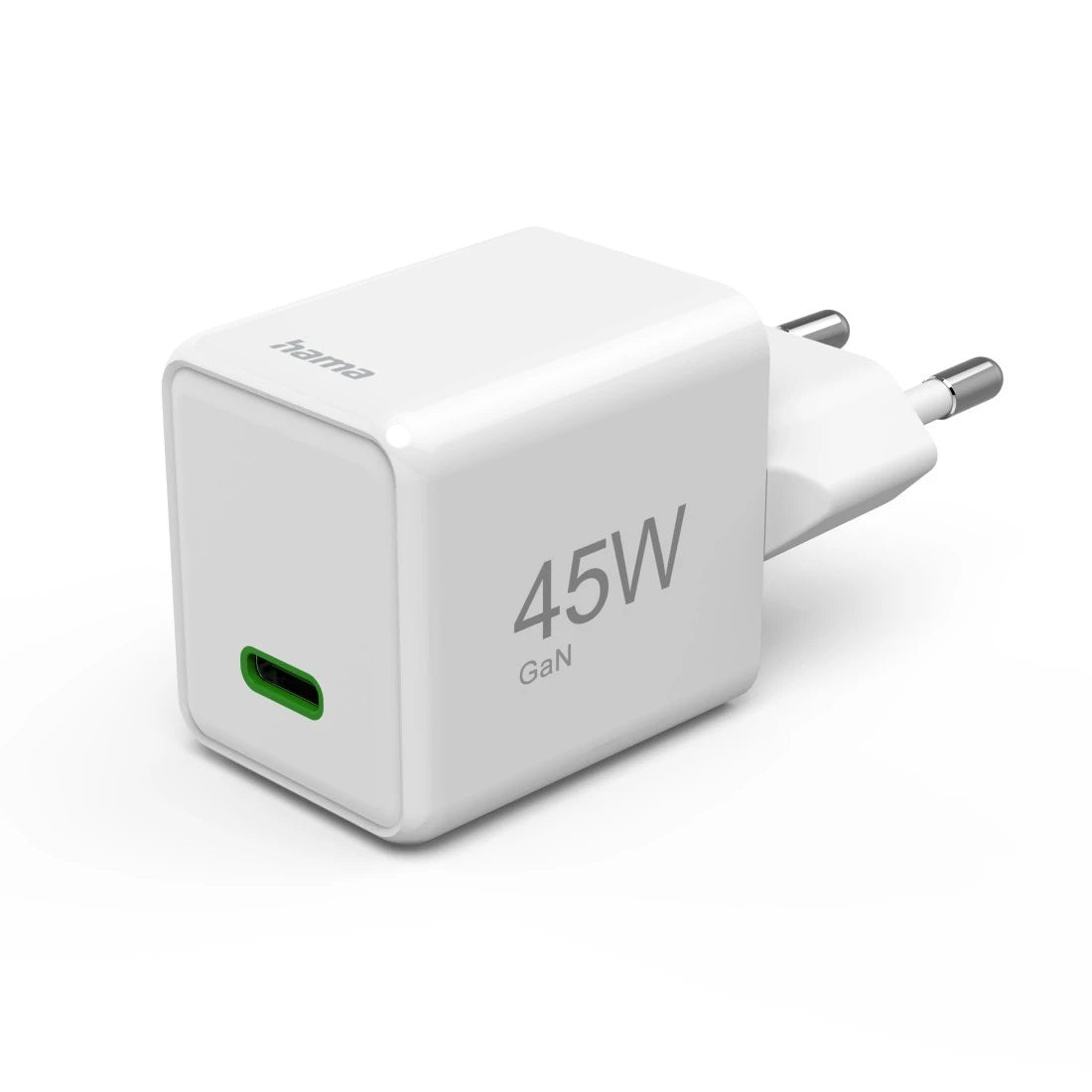Hama 00201983 USB-Ladegerät 45 W – USB-C×1 – PD 3,0, QC 3,0, GaN – Weiss