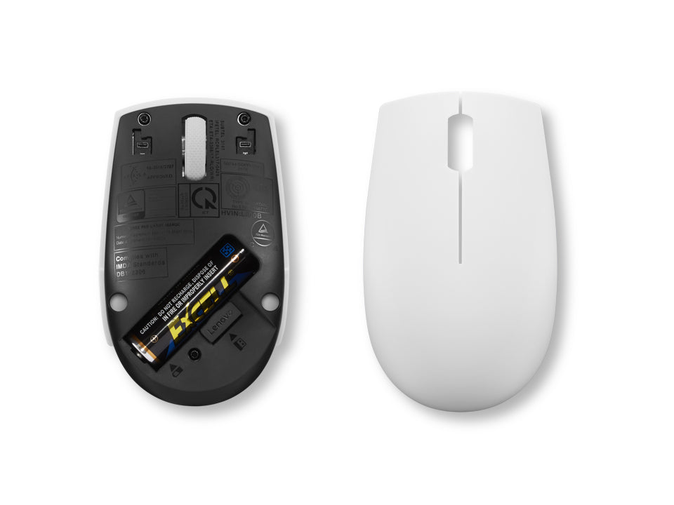 Lenovo 300 Wireless – Maus – Kabellos (2,4 GHz), 1000 DPI, beidhändig, Grau