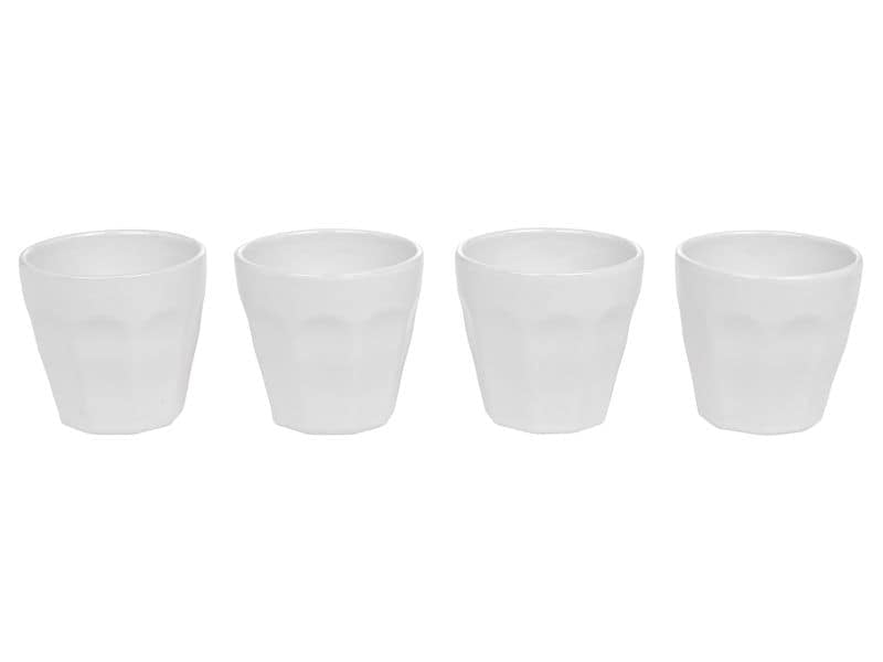 Furber. Furber Espressotasse – 4er Set, 90 ml, Ø 6,5 cm, Porzellan, Weiss, spülmaschinenfest, mikrowellenfest