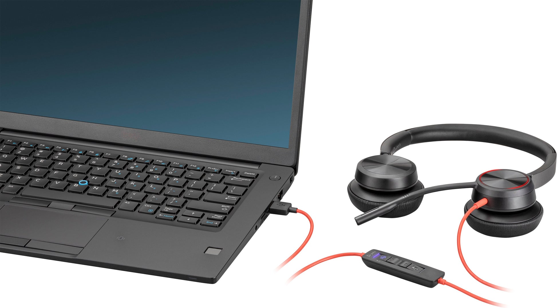 HP Poly Poly Blackwire 8225 Office-Headset – On-Ear, Stereo, USB-A Kabel, MS Teams zertifiziert, Schwarz