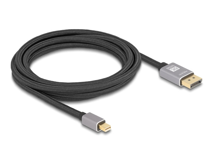 Delock Mini-DisplayPort auf DisplayPort Kabel DP 1.4 8K 60 Hz – 3 m – Grau