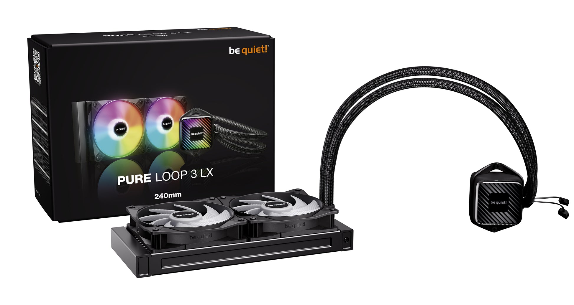 be quiet! be quiet Pure Loop 3 LX 240 mm AIO-Kühler – 2×120 mm Lüfter – für Intel LGA1700, AM4, AM5, u. a.