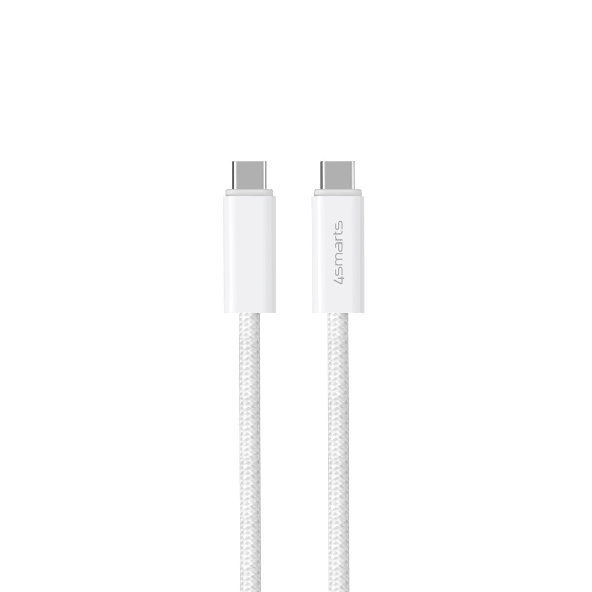 4smarts USB-C auf USB-C Kabel – USB 3.2 Gen 2 (10 Gbit/s) – 1,5 m – PD 240 W – Geflochten – Weiss