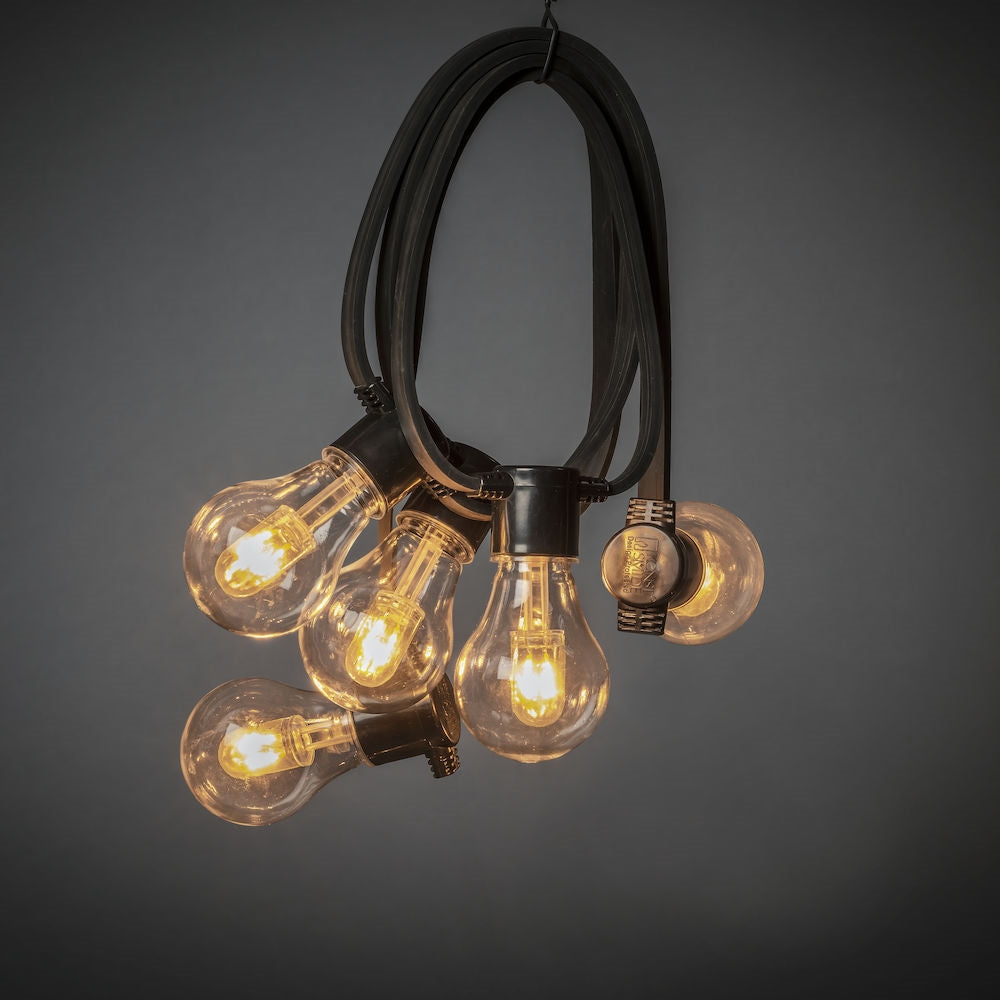 Konstsmide Solar-Lichterkette – 1800 K – IP44 – Timer 4–8 h, dimmbar, Fernbedienung – Schwarz, Kunststoff