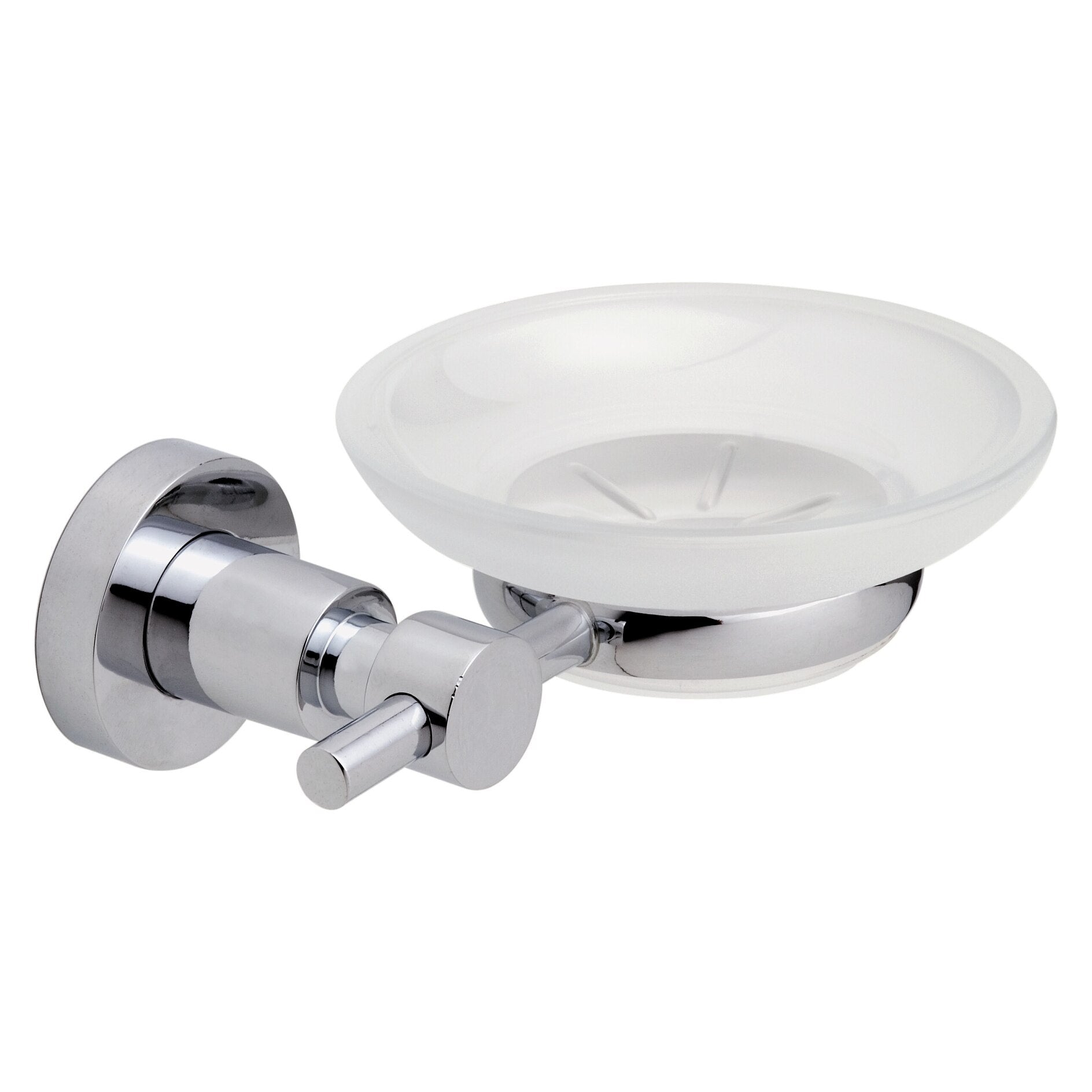 TESA Seifenhalter (Wand) – Glas, Klebestreifen, 14×5×11,2 cm, Chrom/Weiss