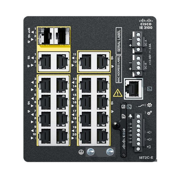 Cisco IE3100 – Managed Switch – 18×GbE, 2×SFP, L2+/L3, 19" Rack
