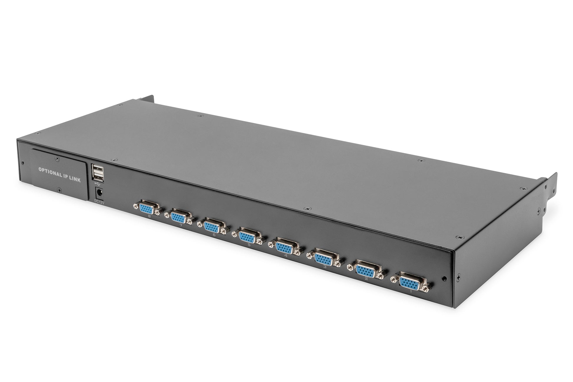 Digitus MGD 432CM – 19" Rack-LCD-Konsole – 8-Port VGA KVM, 1920 × 1080, USB – 1U