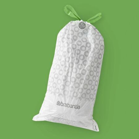 Brabantia Kehrichtsack PerfectFit G – 30 l, mit Zugband, PE, weiss, 417 × 760 mm, 20 Stk