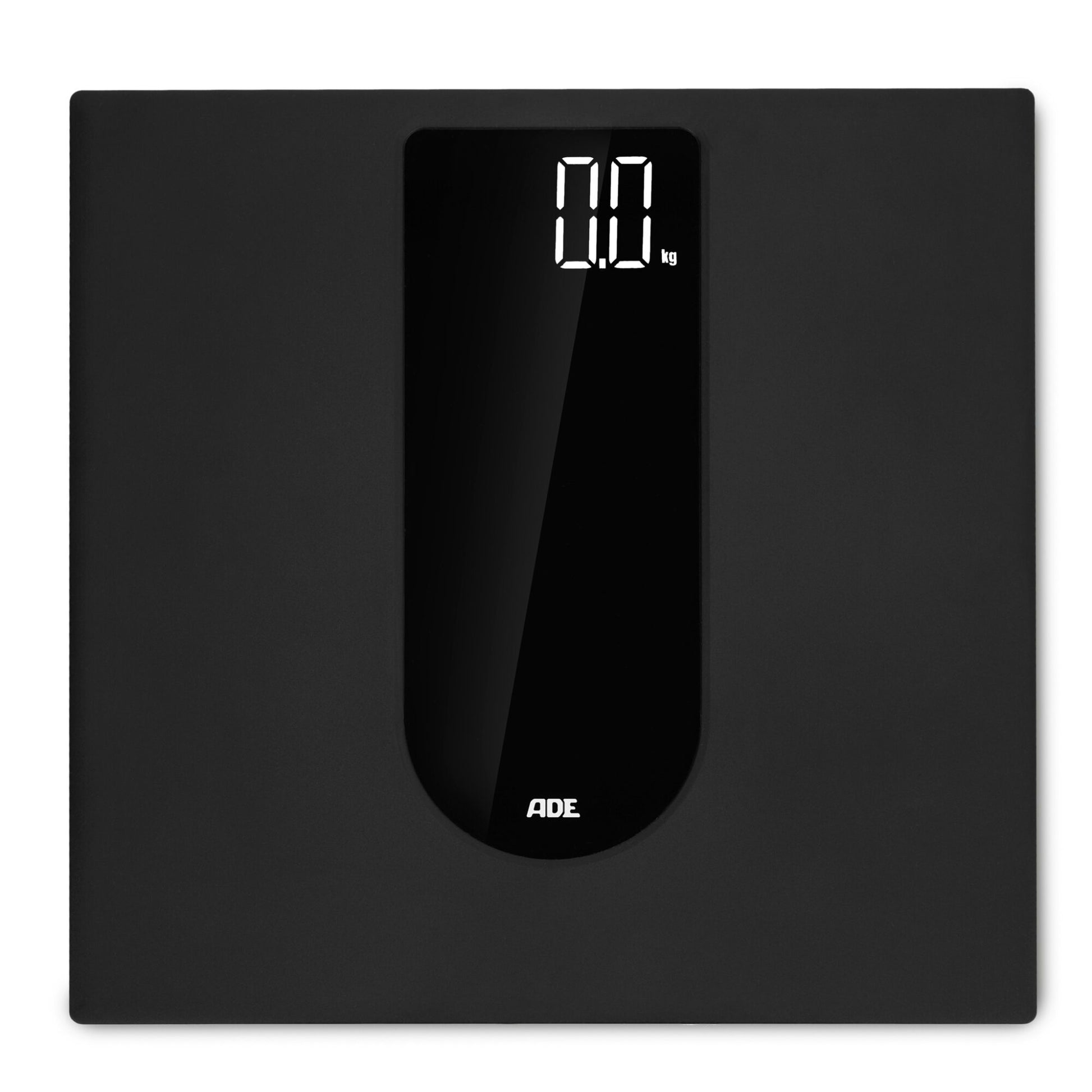 ADE Personenwaage Allegra – 31×31×2,6 cm, Glas, 250 kg, Schwarz