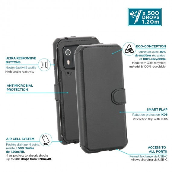 Mobilis Schutzgehäuse – ORIGINE RUGGED CASE FOLIO – robust, 1-Slot – für Zebra EM45 – schwarz