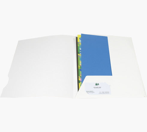 Exacompta Dokumentenmappe, für A4, ca. 100 Blatt, 2 Einschlagklappen, Visitenkarten-Einkerbung – Karton – weiss