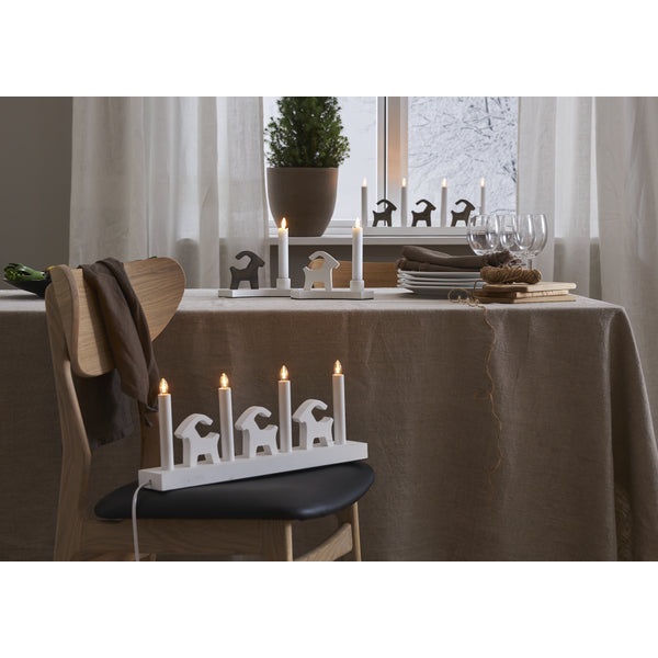Star Trading Tischleuchte BRUSE – 43 × 7 × 17,5 cm, 0,5 W, warmweiss, braun, Schalter, LED