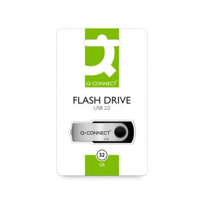 Q-CONNECT USB-Stick – 32 GB, USB 2.0, drehbarer Verschluss