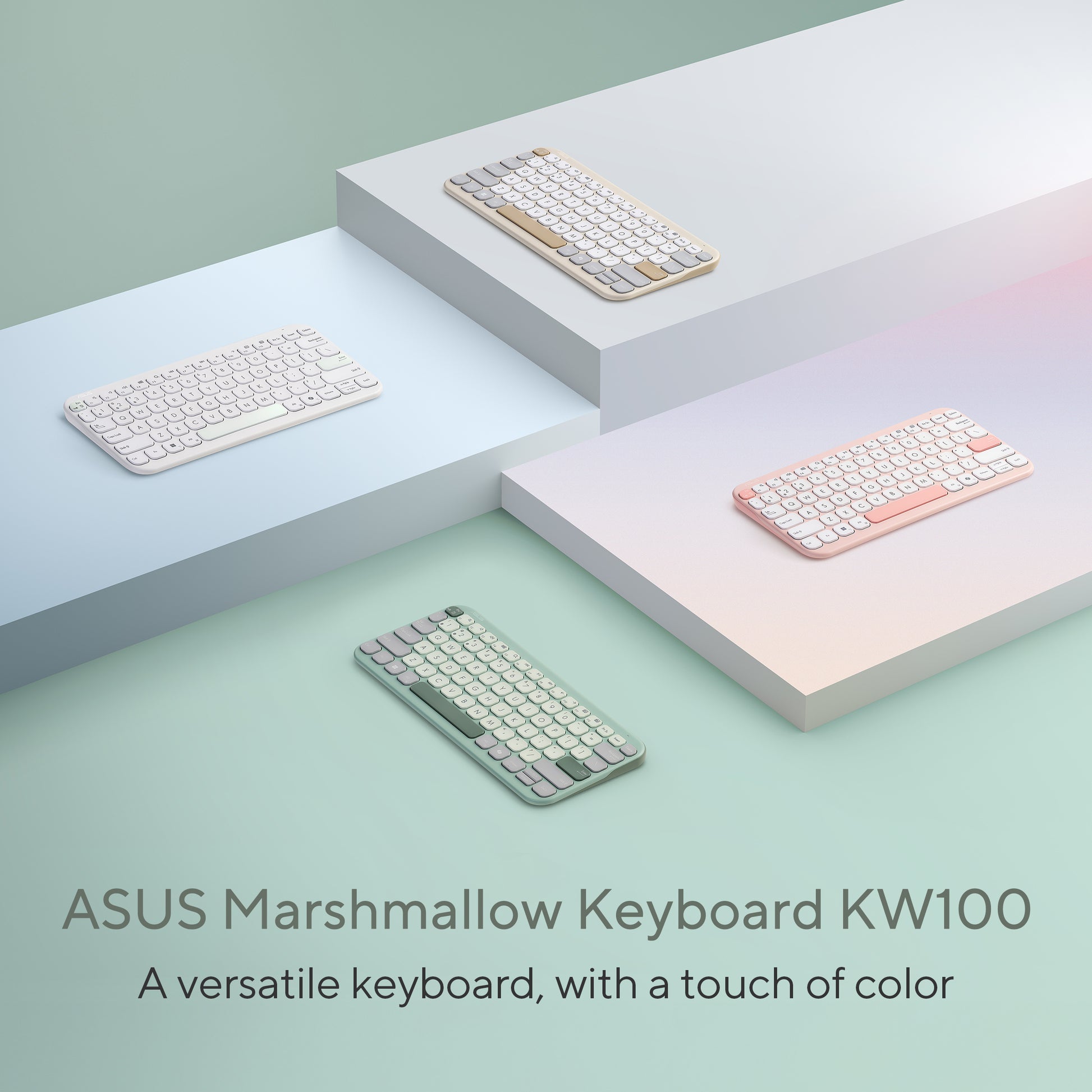 ASUS KW100 – Tastatur 75% – Bluetooth 5.0 – Ohne Ziffernblock – Beige