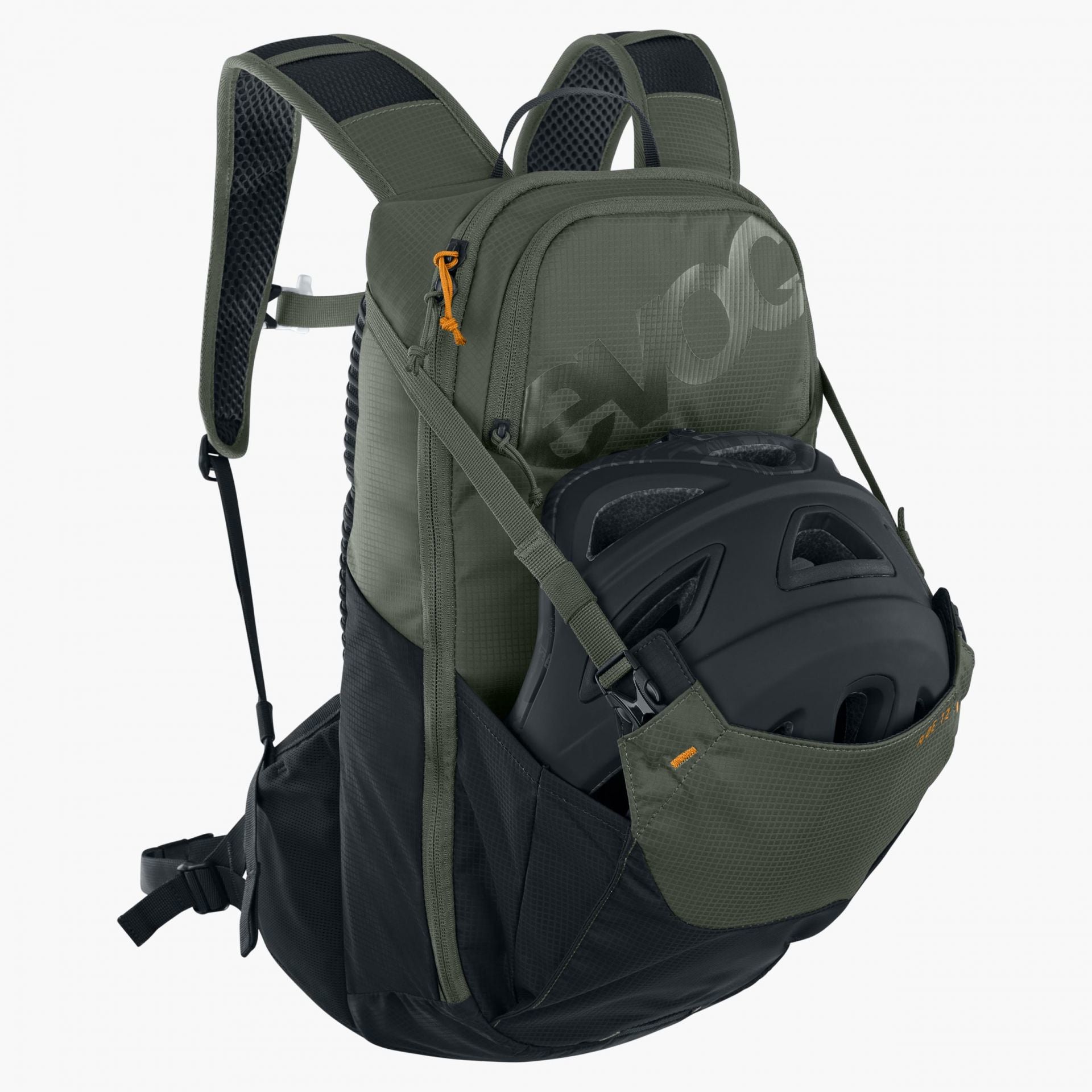 EVOC Ride Bike-Rucksack – 12 l, für Trinksysteme, olivgrün/schwarz, 47 × 24 × 10 cm