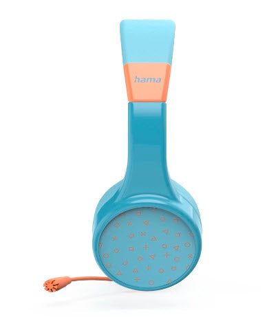 Hama Teens Guard II – On-Ear Headset – Bluetooth, max. 85 dB, Abnehmbares Mikrofon – Blau/Orange – bis 50 h