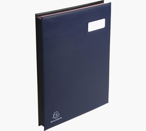 Exacompta Unterschriftenmappe A4 – 24 Fächer, Karton, Blau