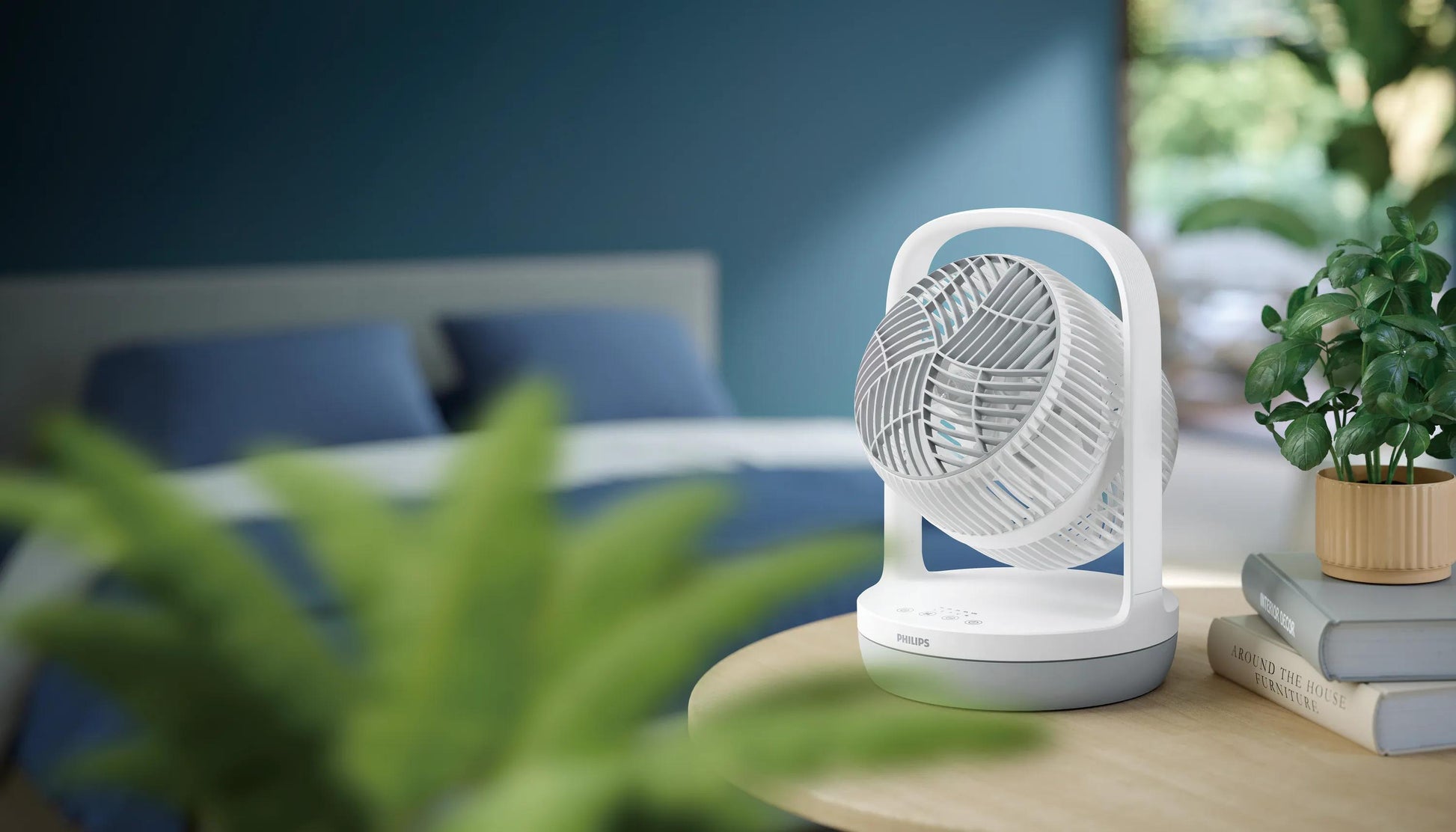 Philips Tischventilator CX2050/00 – 22 cm, 3 Stufen, oszillierend, Timer, 24 W, 40 dB(A), Grau