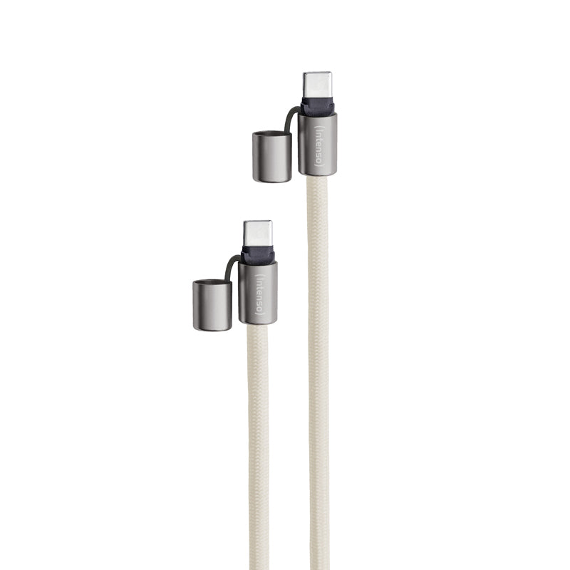 Intenso Daten- & Ladekabel – USB-C auf USB-C 1,65 m, PD 60 W, geflochten, Beige – für USB-C Geräte