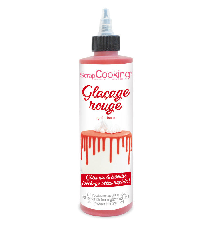 ScrapCooking Zuckerguss, Schokolade, Rot, Tube – 130 g