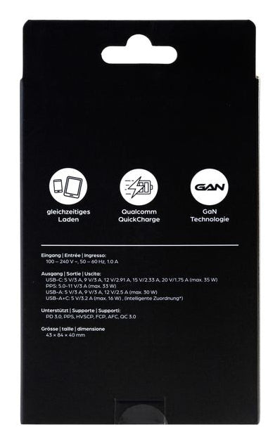 ONIT F02794 USB-Ladegerät 35 W – USB-C×1, USB-A×1 – PD 3.0, PPS, QC 3.0, GaN