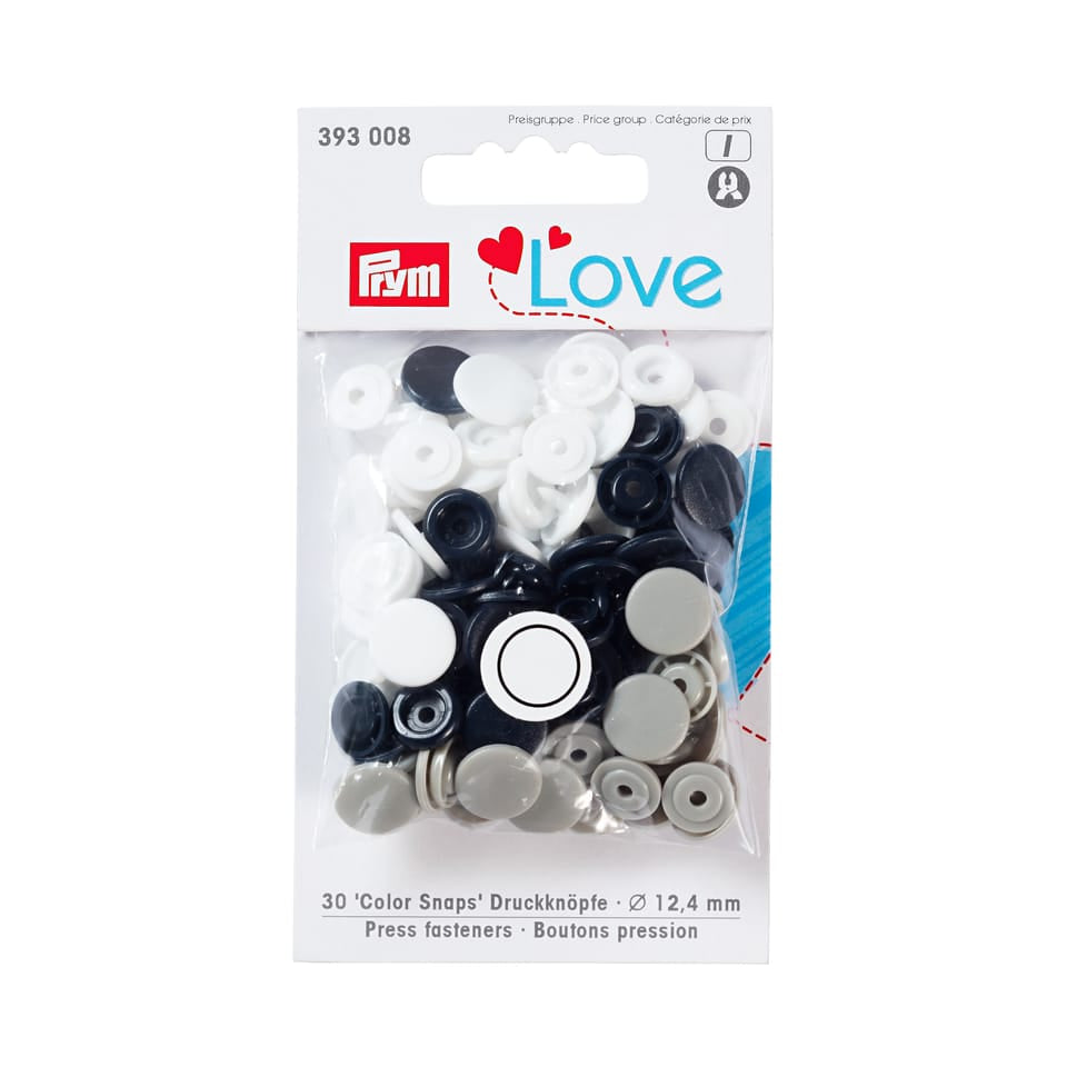 Prym Knöpfe Ø 12,4 mm – Kunststoff, mehrfarbig, 30 Stück