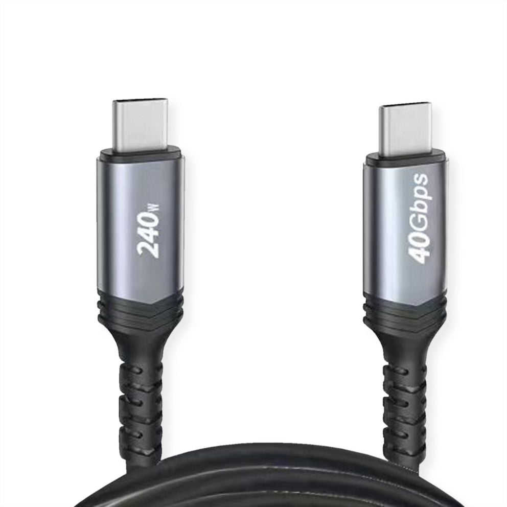 VALUE USB-C auf USB-C Kabel – USB4 40 Gbit/s – 0,8 m – PD 240 W – Geschirmt – Schwarz