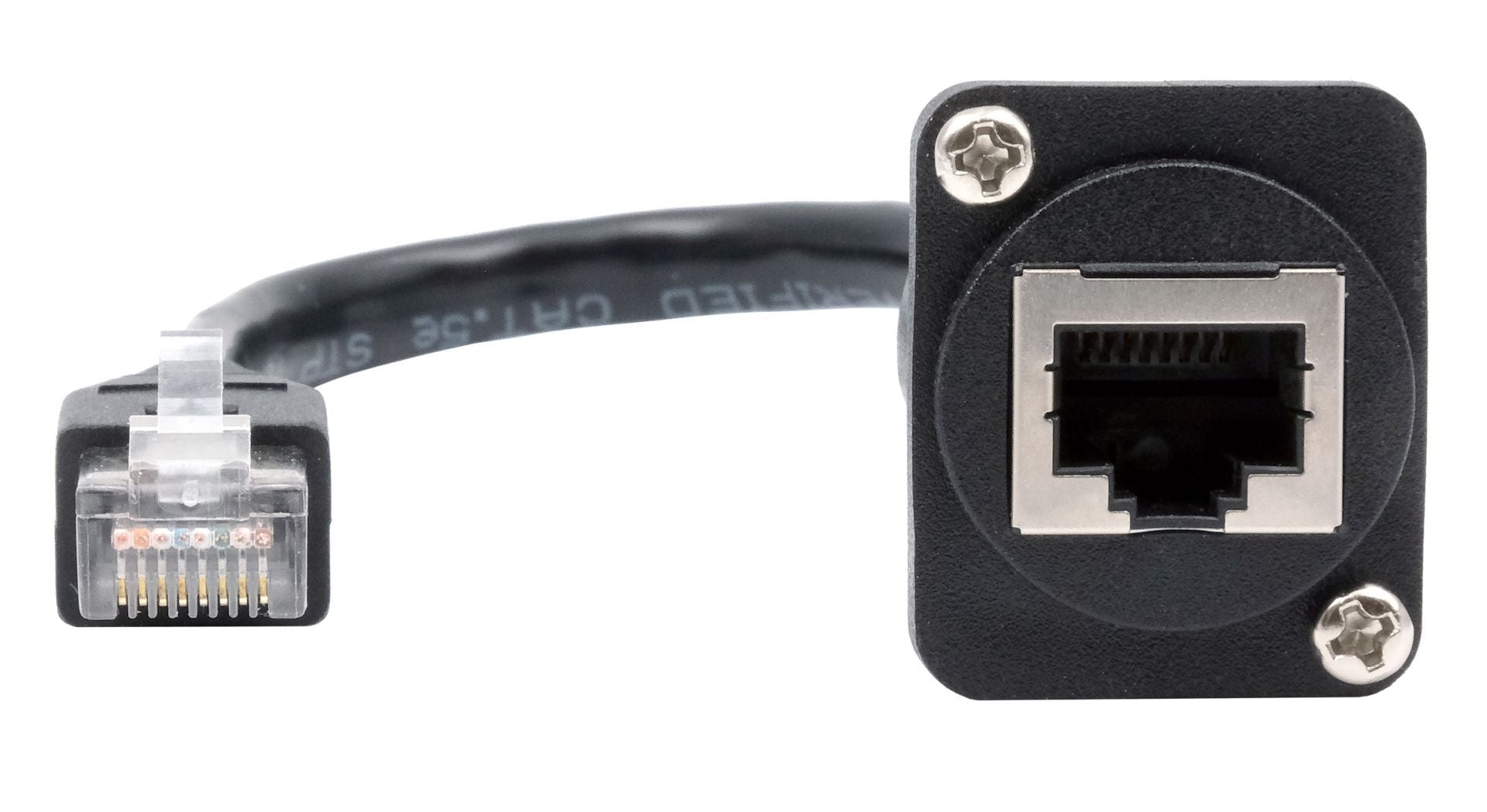 EXSYS RJ-45-Kupplung – RJ-45 (Buchse–Stecker), Cat5e, 0,2 m, Schwarz