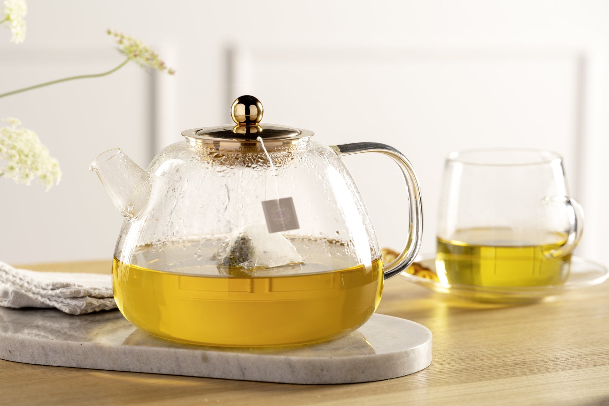 LEONARDO Teekanne – 1,5 l, Borosilikatglas, transparent, abnehmbarer Deckel, mit Teefilter, spülmaschinenfest