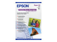 Epson Premium Glossy Fotopapier – hochglänzend, A3+, 250 g/m² – für Tintenstrahldrucker