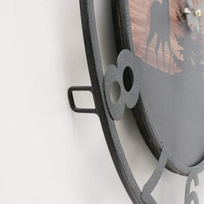 Boltze Wanduhr Ludwig – Ø 45 cm, schwarz, Holz