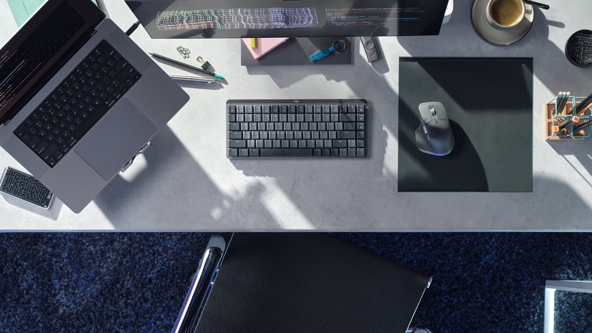 Logitech MX Mech Mini – Tastatur, DE-Layout (DE), Mechanisch, Beleuchtet, Grau