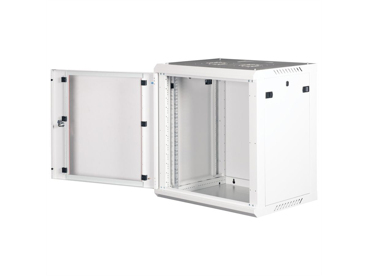 ROLINE Basic Plus – 19" Wandverteiler 12U, IP20, abschliessbar, 600 × 450 × 645 mm, lichtgrau, Stahl