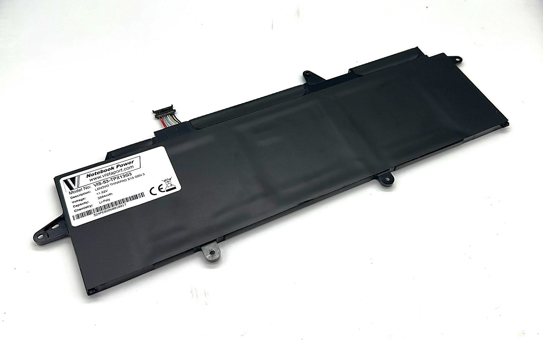 Vistaport Notebook-Akku – für Lenovo ThinkPad X13 Gen. 3 (21BQ, 21BN, 21CN) – 41 Wh, 11,52 V – Schwarz