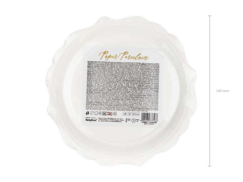 PartyDeco Papierteller – Ø 18,5 cm – 6 Stk.