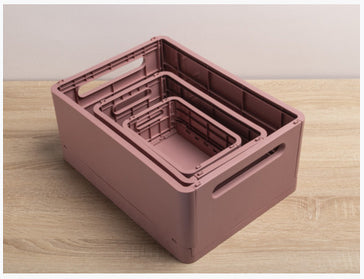 Exacompta Skandi Aufbewahrungsbox A4+ – klappbar, stapelbar, 375 × 40 × 275 mm, altrosa, Kunststoff (recycelt)