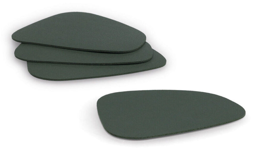 Zeller Present Glasuntersetzer 4 Stk., 10 × 12 × 0,8 cm, PVC, dunkelgrün, für Gläser